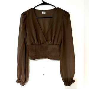 Aritzia Wilfred Olive Green Wistful Blouse (discontinued color)